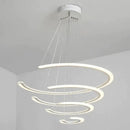 Modern white acrylic led ring dining room chandelier pendant light
