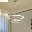 Modern white acrylic led ring dining room chandelier pendant light