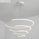 Modern white acrylic led ring dining room chandelier pendant light