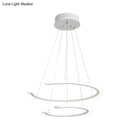 Modern white acrylic led ring dining room chandelier pendant light