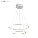 Modern white acrylic led ring dining room chandelier pendant light