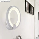Modern white acrylic sconce light bedroom circular wall lamp
