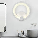 Modern white acrylic sconce light bedroom circular wall lamp