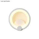 Modern white acrylic sconce light bedroom circular wall lamp