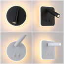 Modern white adjustable 10w wall light sconce – bedroom reading lamp
