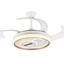 Modern white adjustable blade ceiling fan – living room led light