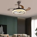 Modern white adjustable blade ceiling fan – living room led light