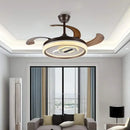 Modern white adjustable blade ceiling fan – living room led light