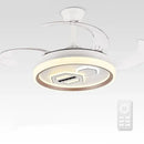 Modern white adjustable blade ceiling fan – living room led light