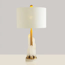 Modern white alabaster drum table lighting – bedroom bedside lamp