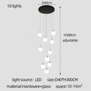 Modern white and black cream glass ball chandelier for staircase