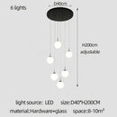 DecorBites™ Cream Glass Ball Chandelier for Duplex Villa Penthouse, Restaurant and Staircase