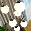 DecorBites™ Cream Glass Ball Chandelier for Duplex Villa Penthouse, Restaurant and Staircase