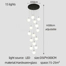 DecorBites™ Cream Glass Ball Chandelier for Duplex Villa Penthouse, Restaurant and Staircase
