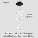 DecorBites™ Cream Glass Ball Chandelier for Duplex Villa Penthouse, Restaurant and Staircase