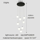 DecorBites™ Cream Glass Ball Chandelier for Duplex Villa Penthouse, Restaurant and Staircase