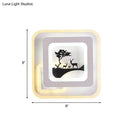 Modern white and black deer wall lamp living room led light