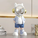 Modern white and blue astronaut resin sculpture living room decor