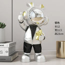 Modern white and blue astronaut resin sculpture living room decor