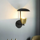 Modern white and brass bell metal sconce bedroom wall lamp