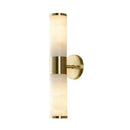 Modern white and brass pillar shaped sconce light bedroom lamp