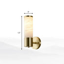 Modern white and brass pillar shaped sconce light bedroom lamp