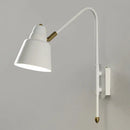 Modern white and brass v-shaped wall light bedroom reading lamp