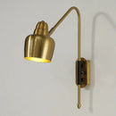 Modern white and brass v-shaped wall light bedroom reading lamp