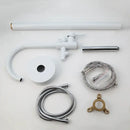 Modern white and chrome bathtub faucet set – bathroom floor mount