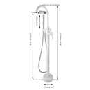 Modern white and chrome bathtub faucet set – bathroom floor mount