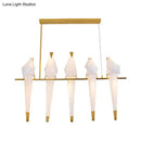 DecorBites™ Modern Bird-Shaped Island Pendant Light: 3/4/5 Golden Hanging Lights for Bedroom