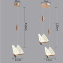 Modern white and gold butterfly pendant lights bedroom decor