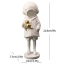 Modern white and gold deepsea diver sculpture living room decor