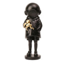 Modern white and gold deepsea diver sculpture living room decor