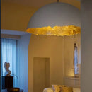 Modern white and gold eggshell acrylic resin sphere pendant light dining room