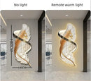 Modern white and gold feather led wall lamp bedroom sculpture