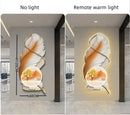 Modern white and gold feather led wall lamp bedroom sculpture