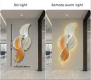 Modern white and gold feather led wall lamp bedroom sculpture