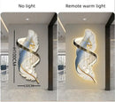 Modern white and gold feather led wall lamp bedroom sculpture