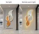 Modern white and gold feather led wall lamp bedroom sculpture