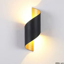 Modern white and gold outdoor wall lamp patio spiral sconce
