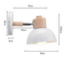 Modern white and iron wood led wall lamp bedroom sconce