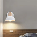 Modern white and iron wood led wall lamp bedroom sconce