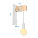 Modern white and iron wood led wall lamp bedroom sconce