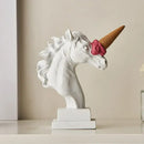 Modern white and pink ice cream horse head living room sculpture