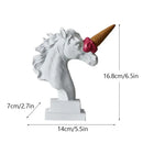 Modern white and pink ice cream horse head living room sculpture