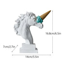 Modern white and pink ice cream horse head living room sculpture