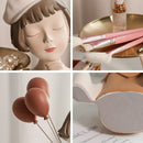 Modern white and tan balloon girl bust tray – living room sculpture