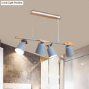 DecorBites™ Nordic Metal Linear Chandelier - 4 Head Island Lighting in Green/Grey/White for Restaurants