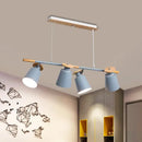 DecorBites™ Nordic Metal Linear Chandelier - 4 Head Island Lighting in Green/Grey/White for Restaurants